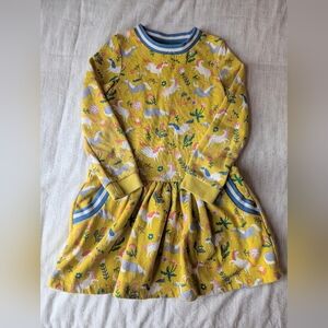 Mini Boden Yellow Unicorn Print Dress